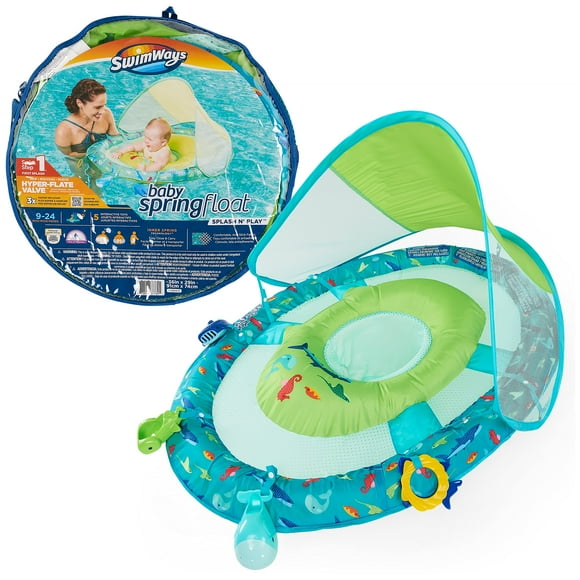 Baby Spring Float Swimways Splash N Play con toldo de 9 a 24 m