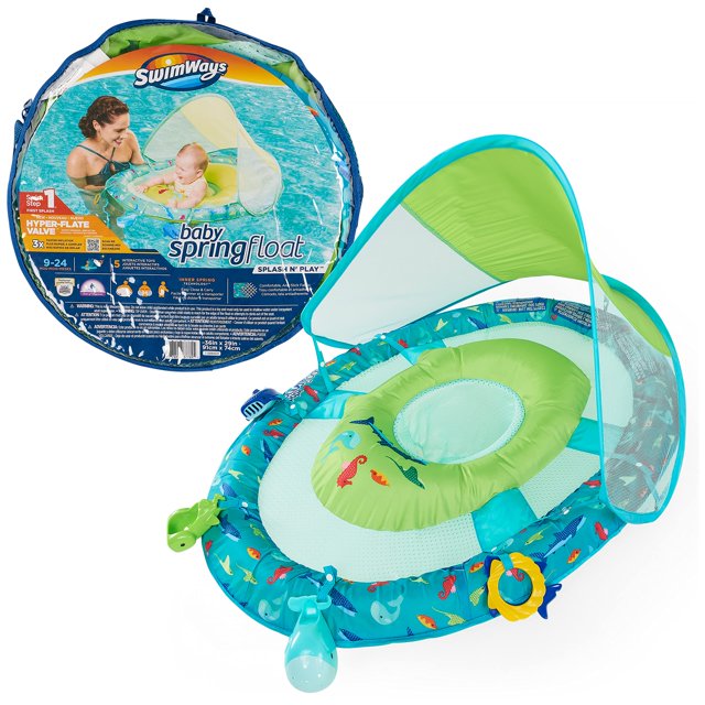 Baby Spring Float Swimways Splash N Play con toldo de 9 a 24 m