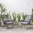 thumbnail image 1 of Noble House Acuna 3-PC Outdoor Faux Rattan Conversation Set in Gray, 1 of 13