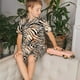 thumbnail image 4 of Balery Watercolor Zebra Conjunto de Pijama Infantil de Manga Corta con Estampado – Ropa de Dormir de Algodón Suave-4X-Large, 4 of 5