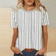thumbnail image 1 of Xuyuer Blouse for Women Dressy Casual Short Short Sleeve Boho Tops Fashion Floral Crew Neck Tunic Shirts Summer Clothes Fashionable Casual Loose Round Neck T-shirt Solid Color Top, 1 of 7