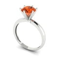 thumbnail image 2 of Solitaire Engagement Ring for Women - 1.5ct Simulated Red Diamond in 14K White Gold Promise Ring, 2 of 6