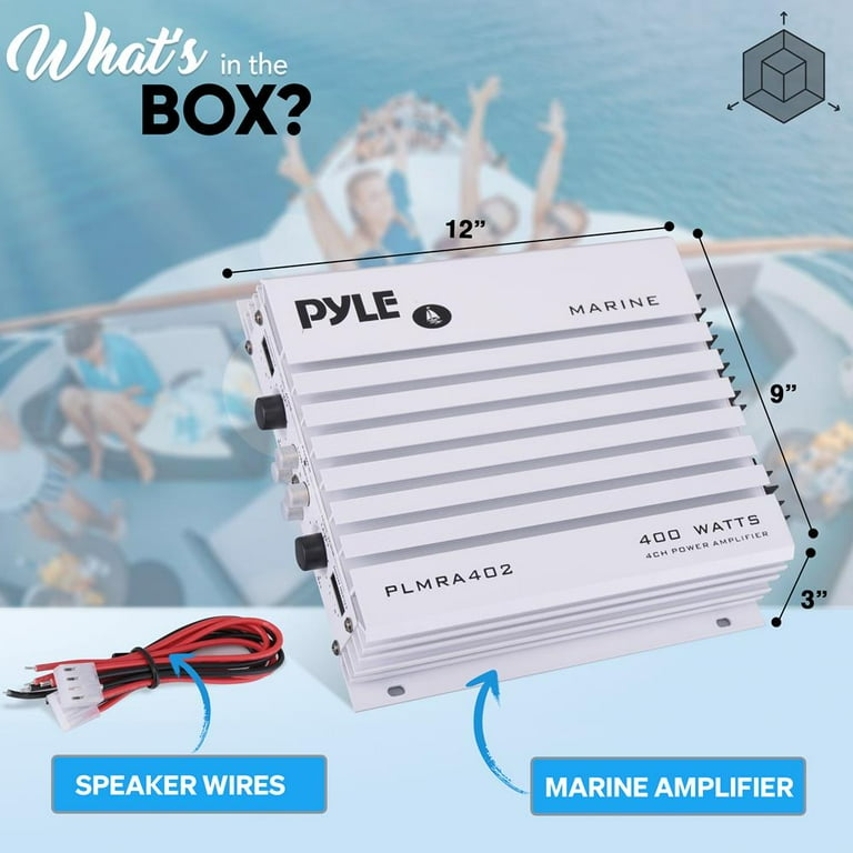 Pyle Hydra Marine Amplifier Upgraded Elite Series 400 Watt