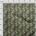 thumbnail image 2 of oneOone Cotton Jersey Mint Green Fabric Insect|Leaves & Lotus Floral Diy Clothing Quilting Fabric Print Fabric By Yard 58 Inch Wide, 2 of 4