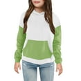 thumbnail image 2 of Lmnyox Girl's Long Sleeve Hoodies Fall Fashion Color Block Sweatshirts Casual Hooded Pullover with Pocket, 2 of 3