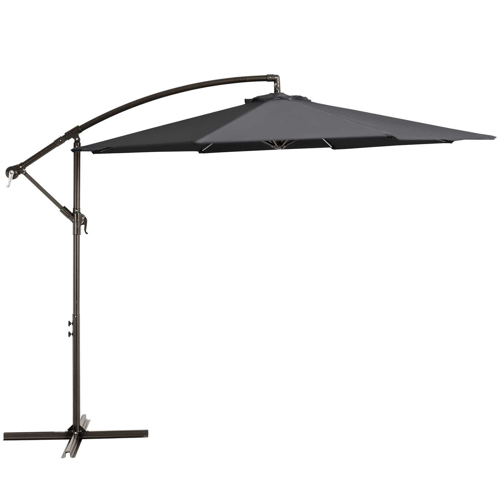 WULFUL 10ft Offset Hanging Outdoor Cantilever Patio Umbrella for Garden, Gray