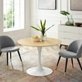 thumbnail image 6 of Modway Lippa 39.5" Round Modern Wood/Metal Dining Table in Natural/White, 6 of 6