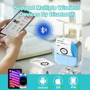 Phomemo T02 Portable Label Maker, Mini Sticker Printer, Bluetooth Inkless Sticker Maker Machine, Mobile Printer for Study Notes, Kids Gift, Photos, Journals, To-dos (Blue)