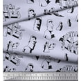 thumbnail image 3 of Soimoi polyester Crepe Fabric Easter Island Statue Face Print Fabric by Yard 52 Inch Wide, 3 of 3