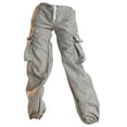 thumbnail image 4 of Fiocias Doll Miniature Pants 1/6 Scale Action Figure Loose Fit Cargo Pants Cloth Trouser Durable Realistic Accessory Suitable for Doll Collection Home Decoration Toy Photography Cosplay Gray Green, 4 of 6