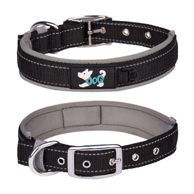 Dog Collars - Reflective Dog Collar with Durable Metal Belt Buckle Adjustable Nylon Training Dog Collar Suitable for Puppies for Small Medium Large Dogs