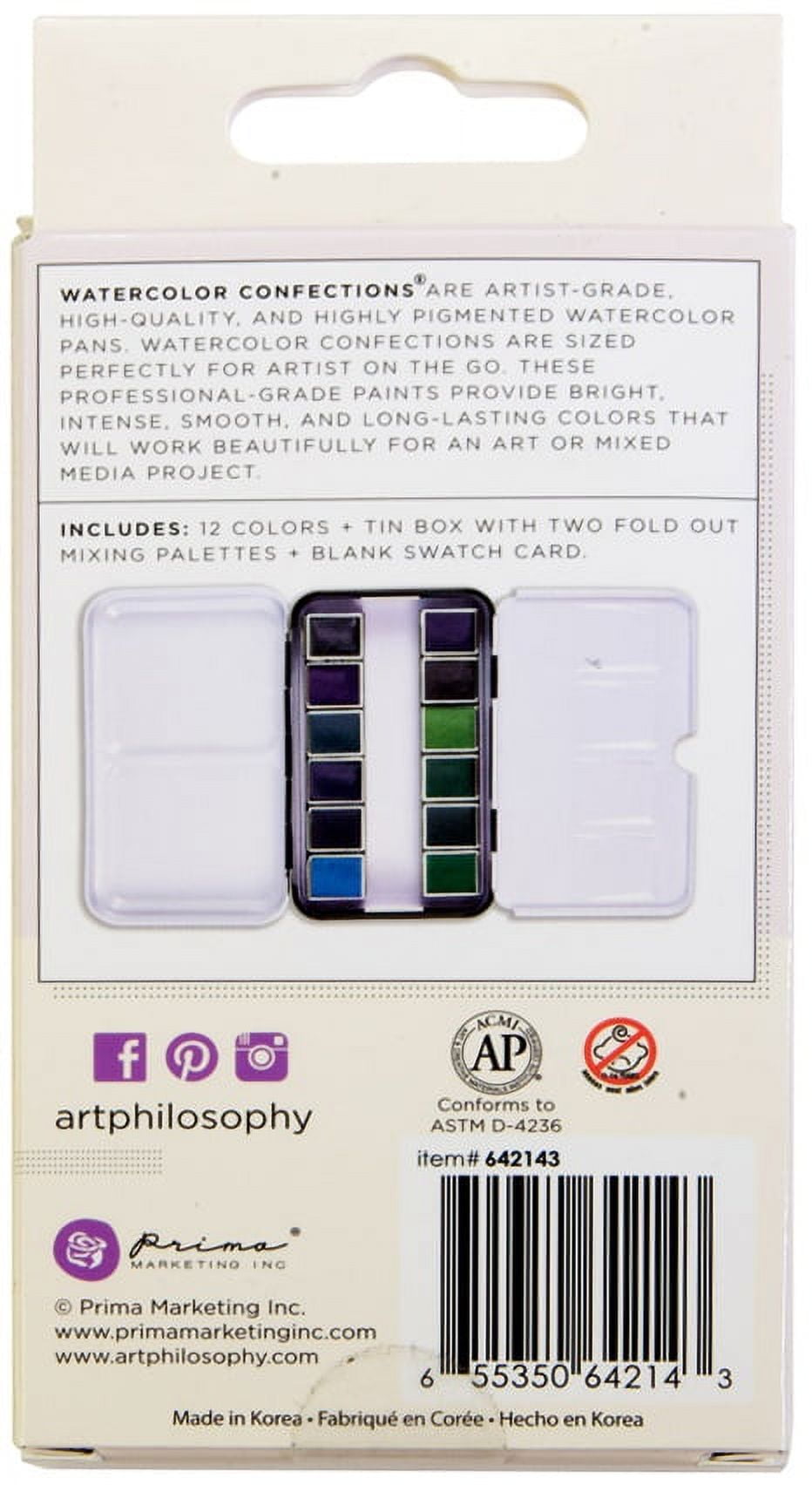 Prima Watercolor Confections Watercolor Pans 12/Pkg-Currents