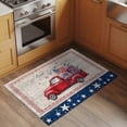 thumbnail image 2 of 2x3 Ft Entryway Area Rug, Independence Day Kitchen Rug Runner Washable Floor Mat, 4th of July Red Truck Flag Wooden Non Slip Indoor Door Mat Throw Carpet for Bathroom Living Room Bedroom, 2 of 8