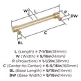 thumbnail image 6 of Amerock Faircrest 6-5/16 inch (160mm) Center-to-Center Golden Champagne Cabinet Pull, 6 of 7