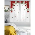 thumbnail image 3 of Red Roses Valentine's Day Sheer Curtains 72 Inch Length 2 Panels Set, Romantic Spring Floral Voile Window Treatment Rod Pocket Curtains Sheers Drapes for Bedroom/Living Room/Kitchen 52"x72"x2, 3 of 7