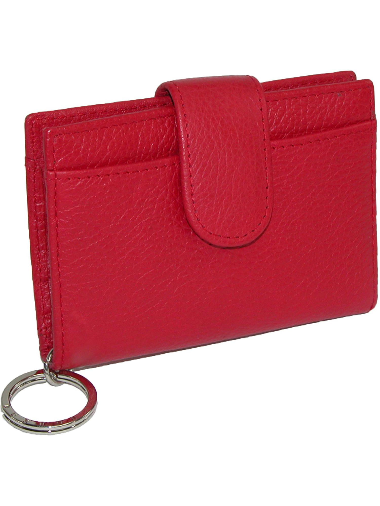 Women's Leather Key Chain ID Card Case Wallet