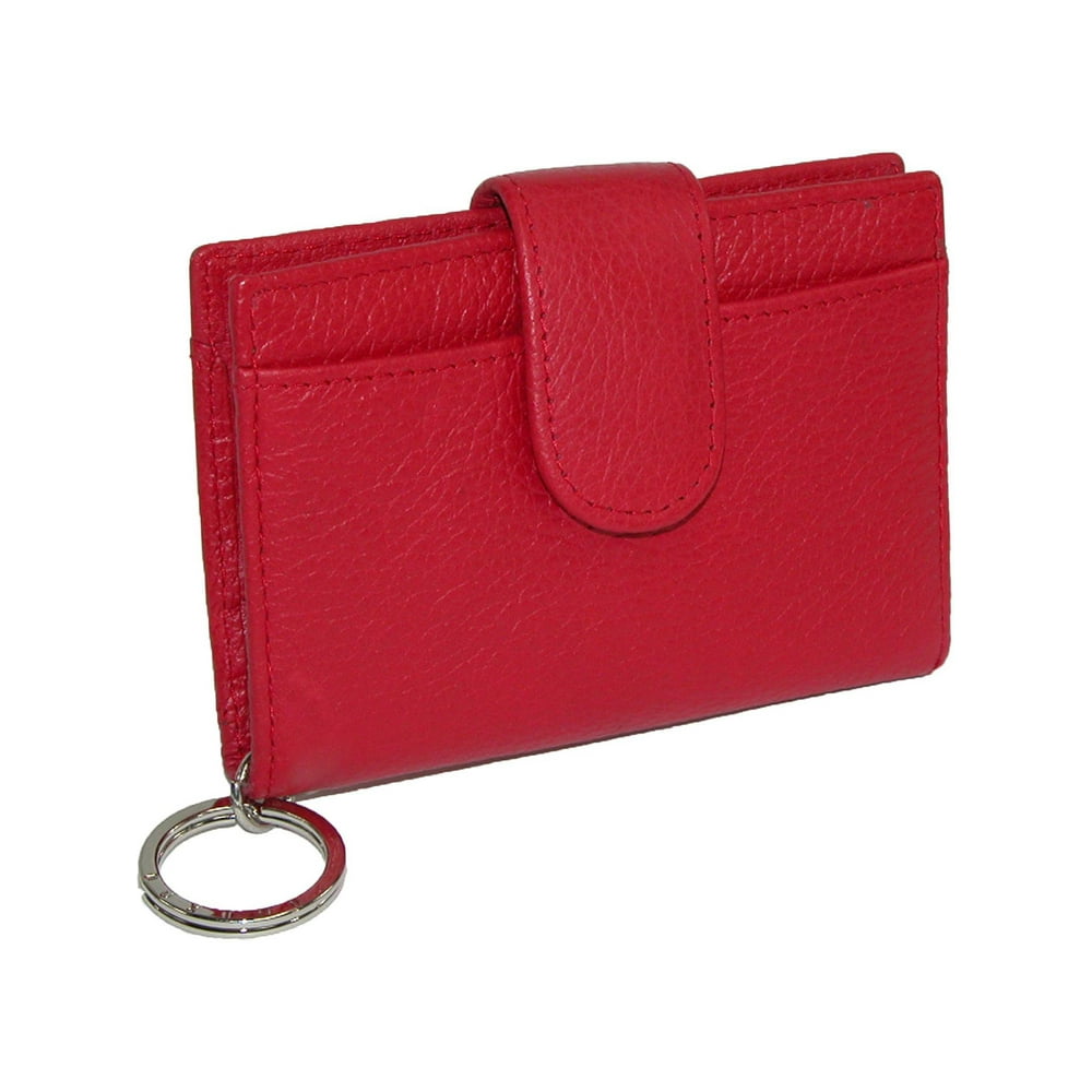 Buxton Women's Leather Key Chain ID Card Case Wallet