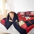 thumbnail image 5 of Manfei Vintage Cinema Tricket Bedding Comforter Set, Black Red Popcorn Filmstrip Twin Comforter Sets, Movie Theater Theme Reversible Bedding Set, Breathable Home Decor, 2-Piece, 5 of 9