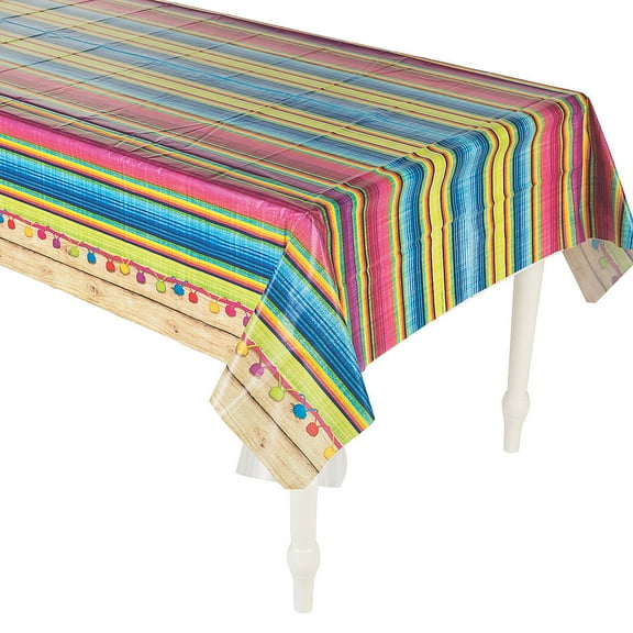 Sarape Fiesta Plastic Tablecloth, Party Supplies, Cinco de Mayo, 1 Pieces