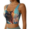 thumbnail image 2 of Pofeuu Colorful Cloud Shepherd Dog Print Sports Bra for Women Sexy Vest Yoga Running Gym Fitness Crop Bras Tops-XX-Large, 2 of 8