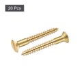 thumbnail image 3 of Uxcell M4 x 40mm Wood Screws Slotted Flat Head Brass Self-Tapping Screw 100 Pack, 3 of 5