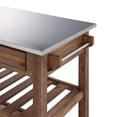 thumbnail image 5 of Bowery Hill Wood/Stainless Steel Kitchen Cart in Wire-Brush Brown, 5 of 6