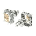 thumbnail image 2 of 14K Solid Gold Screw Back Stud Earrings for Women | 2.44 cttw Emerald Cut Natural Morganite | White Gold, 2 of 5