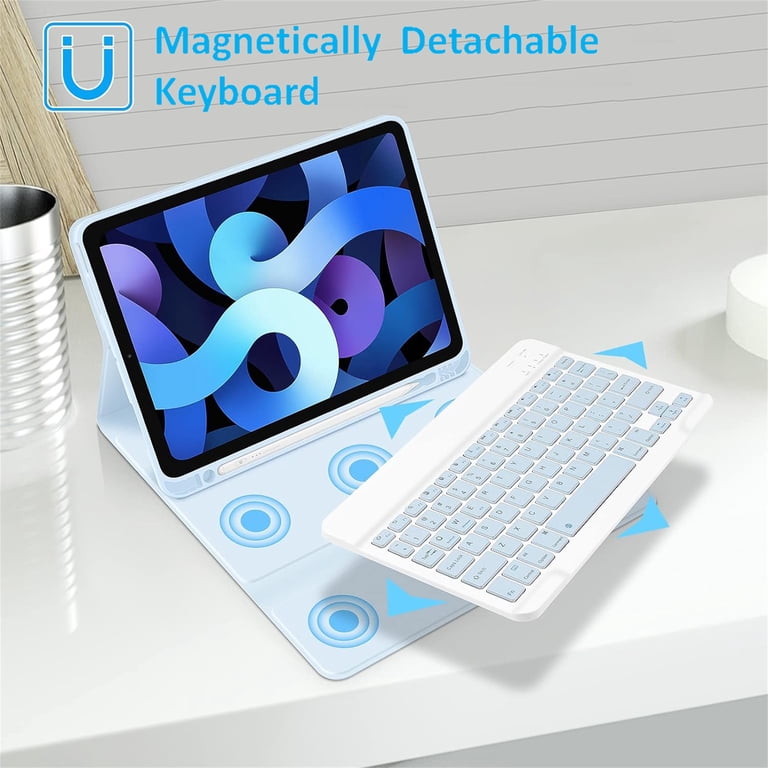 Shockproof Smart Stand Case with Pencil Holder Bluetooth Keyboard