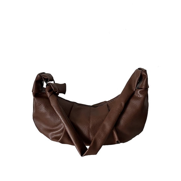 Baguery Hobo Purse for Women - Slouchy Crescent Tote Retro Pleated Vegan Leather Shoulder Bag Knot Soft Vintage Handbag​