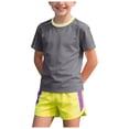 thumbnail image 4 of WUANDIXFA Boys' Rash Guard Toddler UPF 50+ Rashguard Short Sleeve Sun Protective Swim Shirt (Grey, 12-13 Years), 4 of 9