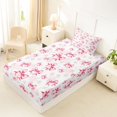 thumbnail image 5 of spefrowx Watercolor Pink Bow Twin Sheets for Girls, Cartoon Ribbon Theme Bedding, 3 Pieces, 1 Flat Sheet, 1 Fitted Sheet and 1 Pillowcase, 5 of 6