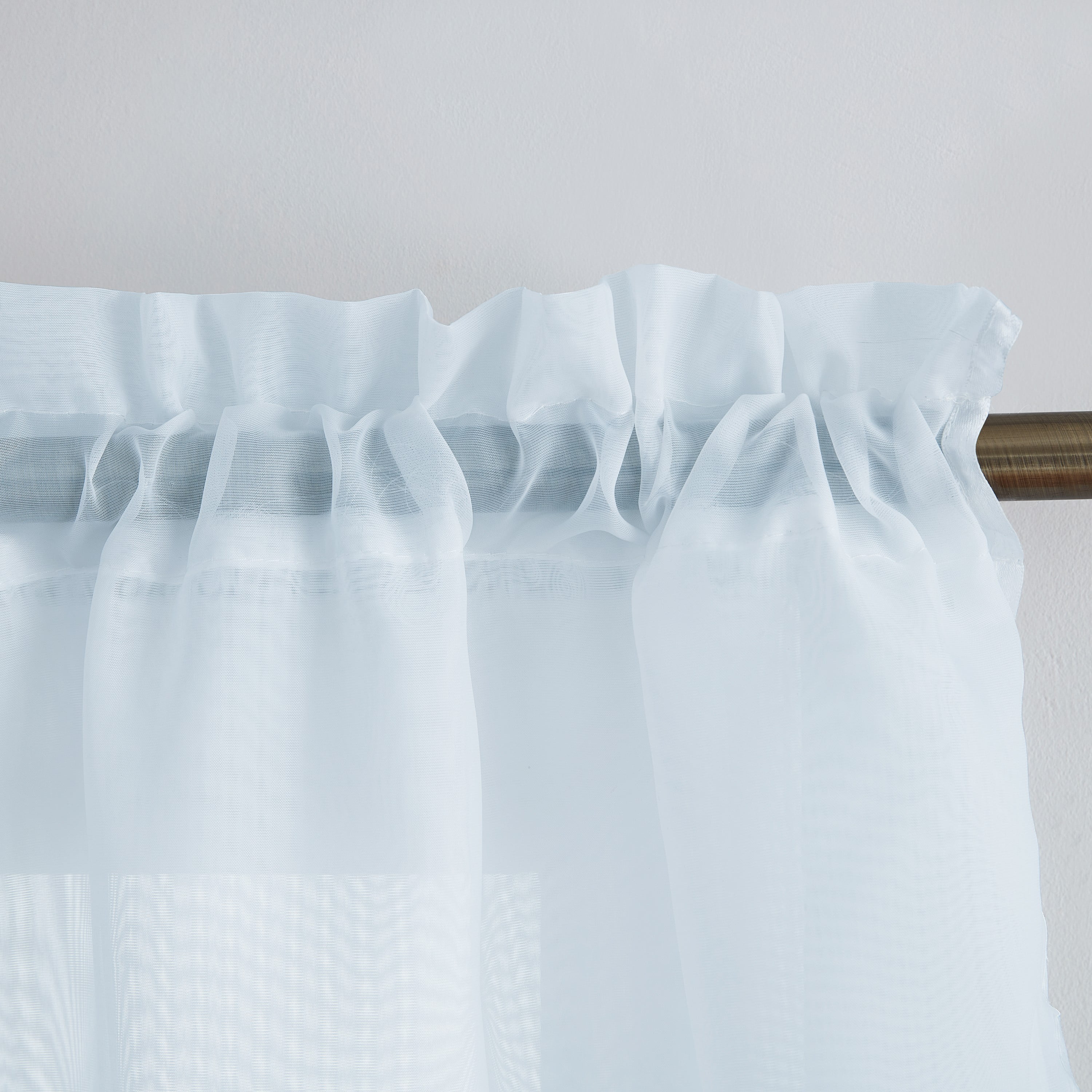 VCNY Home Infinity Wedgewood Blue Solid Rod Pocket Tiered Valance, 55" x 24"
