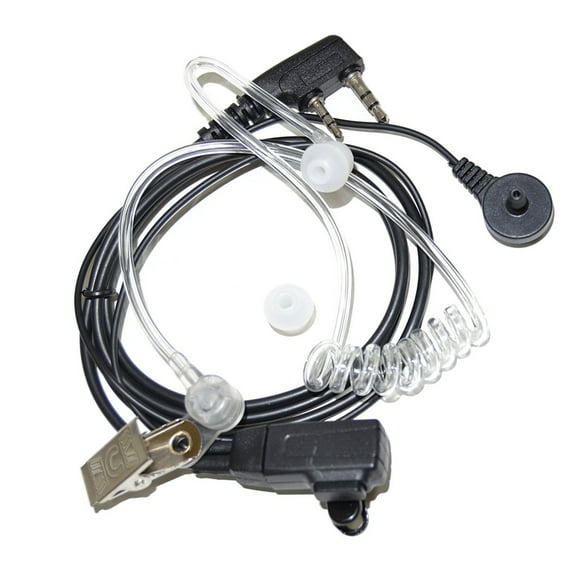 HQRP 2 Pin Acoustic Tube Earpiece Headset Mic for Baofeng BF-V6, BF-V7, BF-V8