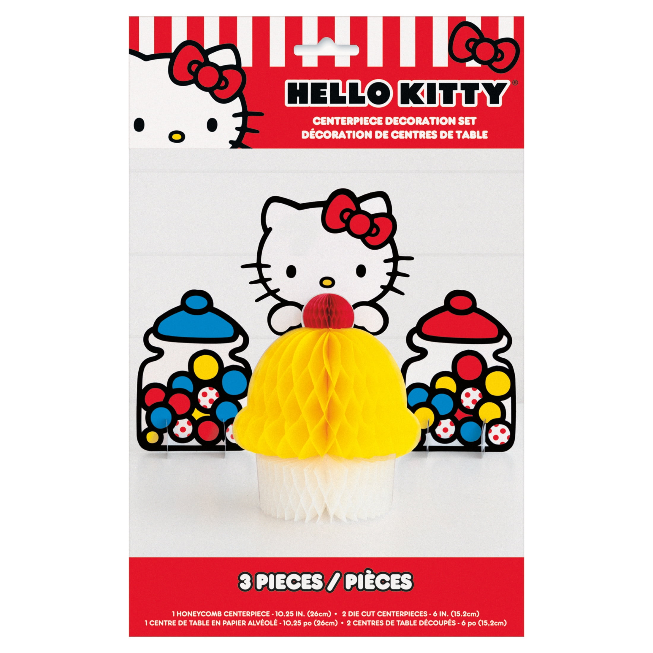 Hello Kitty & Friends Assorted Honeycomb Tissue Centerpieces, 3ct