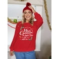 thumbnail image 6 of ALLTB Christmas Sweatshirt for Women Red Christmas Graphic Xmas Pullover Sweater Holiday Long Sleeve Tops Funny Family Shirt, 6 of 6