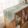 thumbnail image 4 of Vintage Sage Green Table Runner Linen Burlap Table Runner 70 Inches Long Farmhouse Florals Leaf Coastal Sweet Home Dresser Scarves for Kitchen Island Coffee Dining Room Party Holiday Decor 13"x70", 4 of 8
