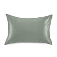 thumbnail image 3 of Haosy Satin Pillowcase for Hair and Skin Standard Cooling Silk Pillow Case with Envelope Closure Spearmint 20"x40", 3 of 9