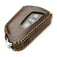 thumbnail image 4 of Vitodeco Genuine Leather Smart Key Fob Case Compatible with Volkswagen MK8 Golf GTI, ID4, Atlas (3-Button, Brown), 4 of 6