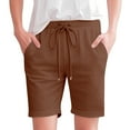 thumbnail image 3 of Women's Knee-Length Cotton Linen Shorts Breathable Cotton Linen Shorts for Women - Elastic Waist Drawstring Summer Casual Shorts - Loose Fit 3 Inseam | 1PC High-Waisted Pants, 3 of 7