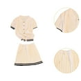 thumbnail image 6 of Kuntesetty Womens Pleated Skirt Set Clothes Trendy Exercise Summer Lightweight Short Skirts Beige, 6 of 7