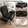 thumbnail image 4 of BOSSIN Cross Legged Office Chair with Flip-up Armrests, 135° Reclining Ergonomic Executive Chair for Big and Tall, Wide Seat Computer Desk Chair with Wheels, Black, 4 of 9