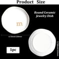 thumbnail image 2 of Ceramic Jewelry Tray White Letter M Irregular Round Jewelry Tray Plate, 2 of 9