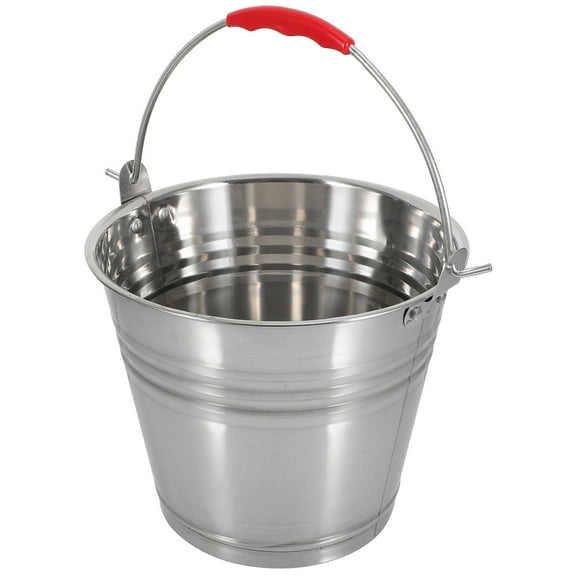 Topbathy Stainless Steel 2L Bucket with Lid Milk Can Water Container Galvanized Trash Can Red Wine Pail Feeding Plastic Heavy Duty