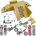 thumbnail image 1 of STASHABLES Ensemble de Rampe pour Skateboard à Doigts Kit de Parc de Skate à Doigts 16 Pcs Incluant Skateboards, Rampes, Scooters, Skateboards, Vélos et Roulettes--Jinjin, 1 of 3