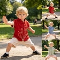 thumbnail image 4 of Kogui Boys Summer Clothes Set Toddler Boy Clothes Cartoon Cotton Summer Short Sleeve T-Shirt and Shorts Kids Outfit Set 5T 6T (Red,5-6 Years), 4 of 7