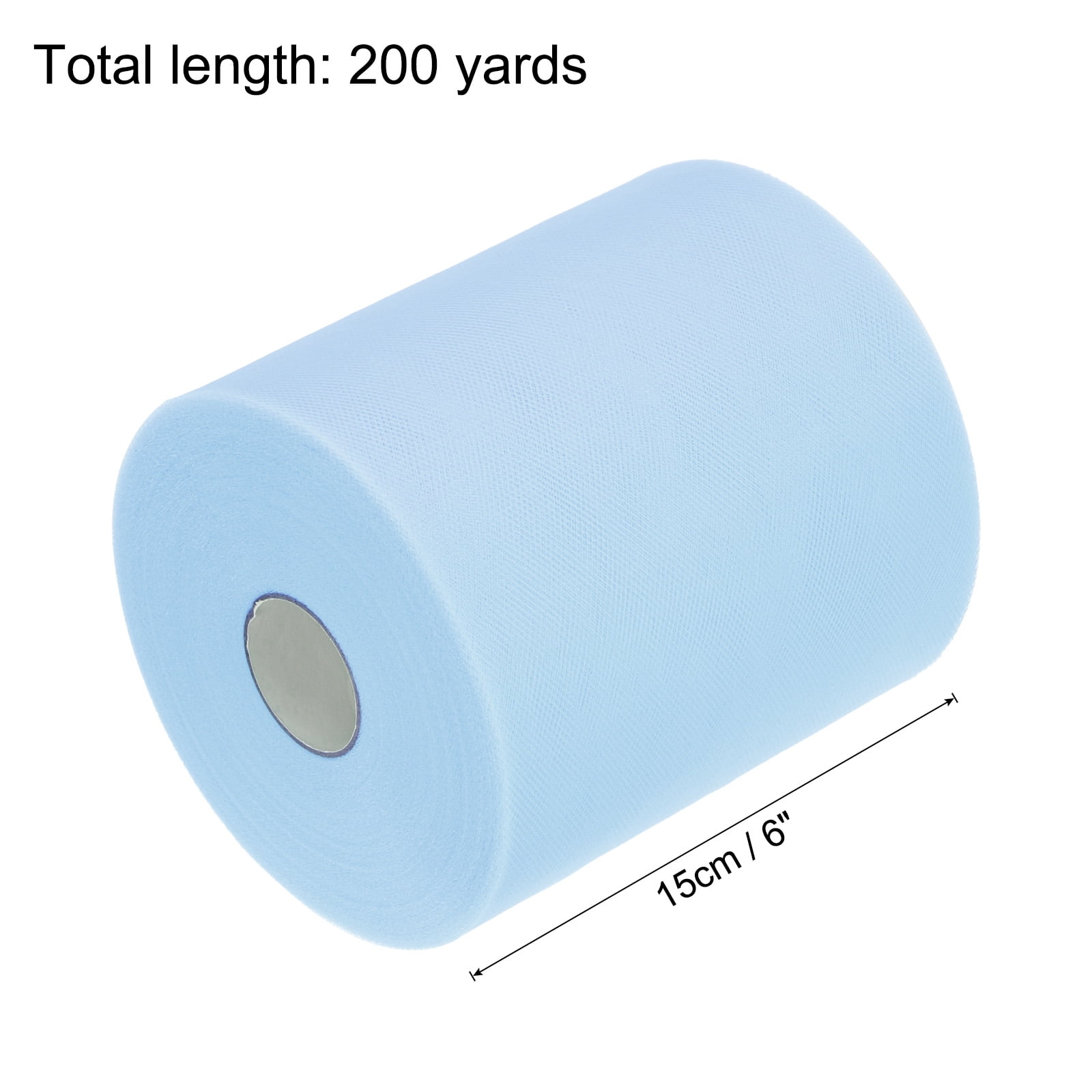 200 Yards Tulle Ribbon Rolls Netting Fabric Spools 6" Turquoise Blue for Christmas Wrapping Wedding DIY