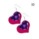 thumbnail image 3 of Pendientes para mujer, regalos para mujeres, niñas, de piel sintética, para San Valentín, con estampado en forma de corazón, 4 unidades. Un par de pendientes., 3 of 5