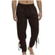 thumbnail image 1 of Pantalones largos para hombre, moda de ocio, color sólido, con correa de cuerda, bolsillo para los pies, pantalones largos para hombre, abrigo de poliéster, 1 of 2