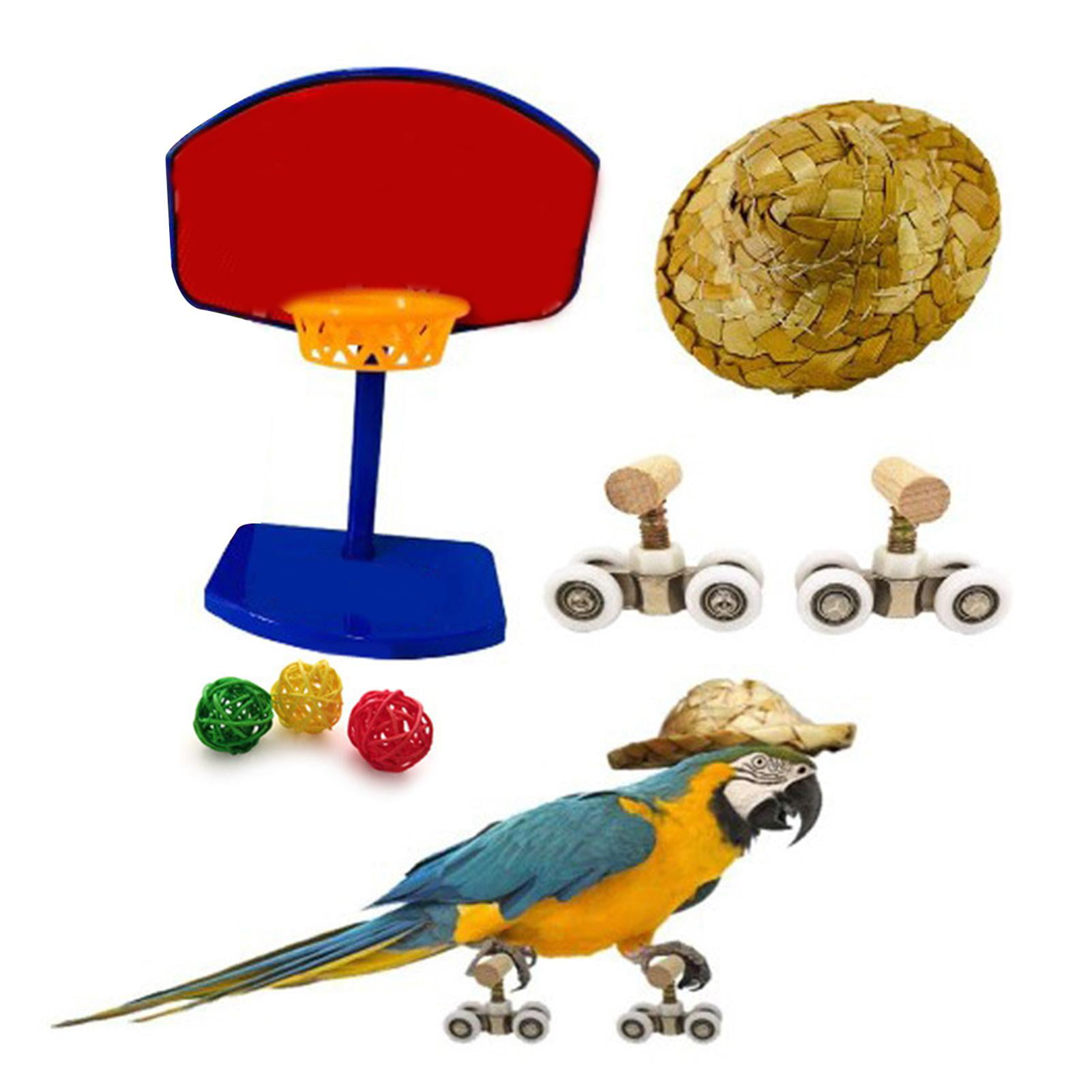 Mini Basketball Training Develop Bird's Intelligence Toys for Pet Bird Parrot 