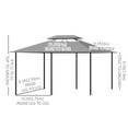 thumbnail image 3 of Outsunny Pavillon de Terrasse 10 Pieds x 13 Pieds avec Rideaux, Gris Foncé, 3 of 10